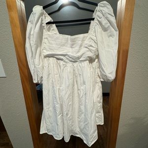 Abercrombie & Fitch Emerson white puff sleeve mini dress